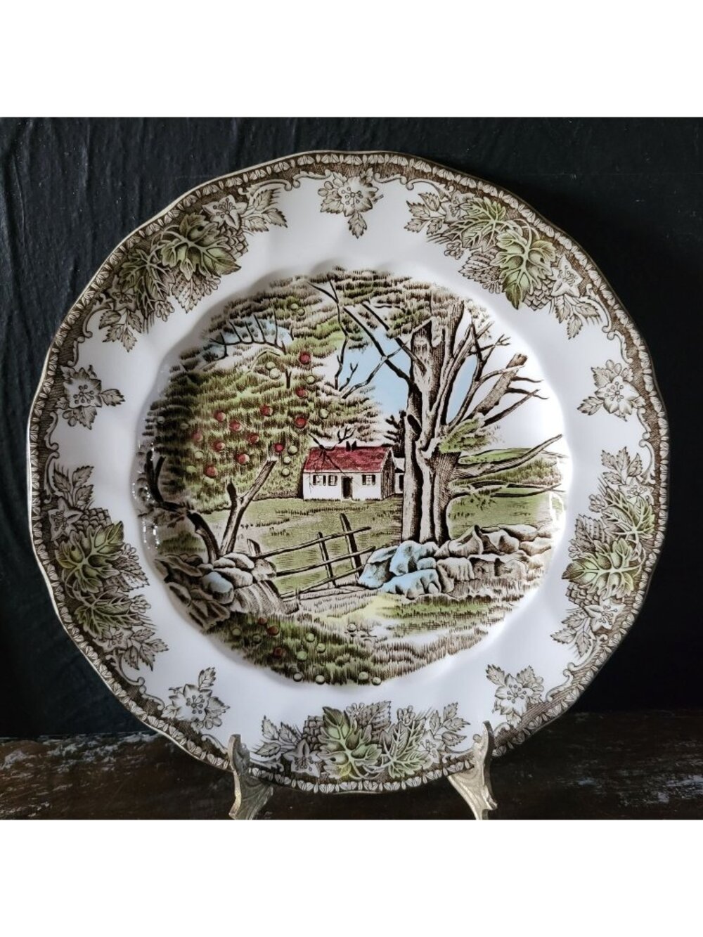 Vintage Johnson Brothers The Friendly Village Salad Plate "The Stone Wall"